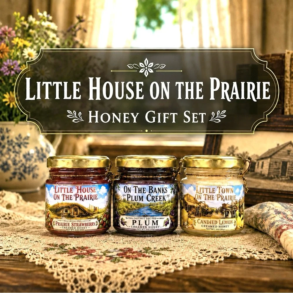 Little House On The Prairie Honey Gift Set ~ Three Jars Ready to Gift